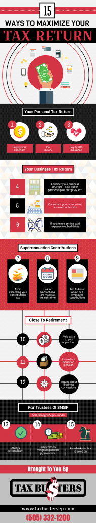 15 Ways to Maximize Your Tax Return - Infographic - Tax Busters